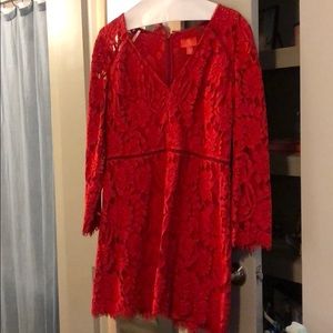Red lace dress